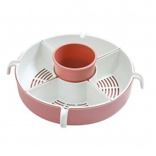 Vegetable Fruit Drain Basket 5-Compartment Rotation Strainer